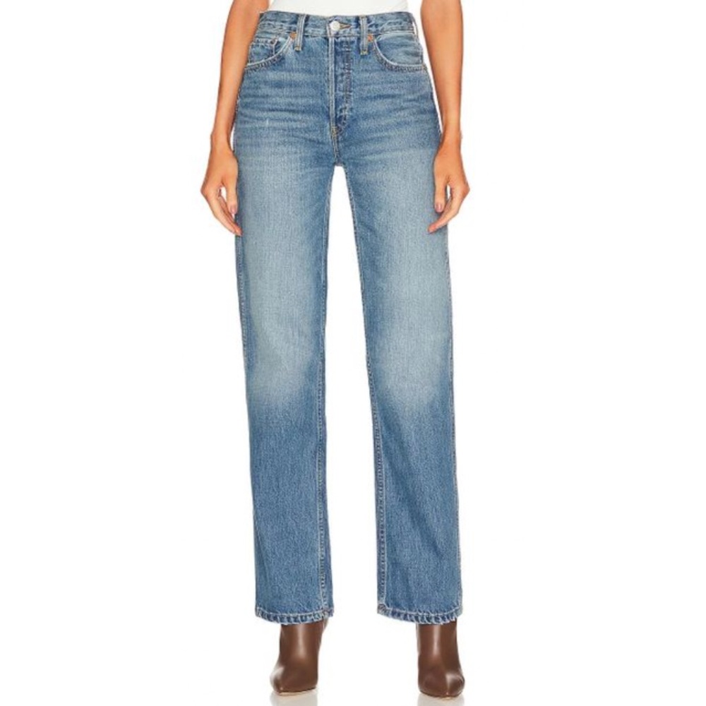 RE/DONE 90s High Rise Loose Jeans in "Broken-In Indigo"